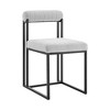 Armen Living Set of 2 Anastasia Iron and Fabric Dining Chairs Matte Black/Light Gray - 3 of 4