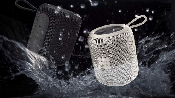 Cubitt Power GO Waterproof  portable speakers with Bluetooth  quick charge  10-hr playtime  stereo experience  and built-in microphone., 2 of 5, play video