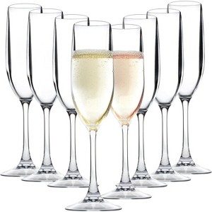D'Eco Unbreakable 12 oz Champagne Flutes (Set of 8) 100% Tritan Reusable Glasses - Perfect for Hosting Parties- Great Gift - 1 of 4