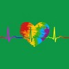Adult Design By Humans Rainbow Heartbeat Pride By corndesign T-Shirt - 2 of 2