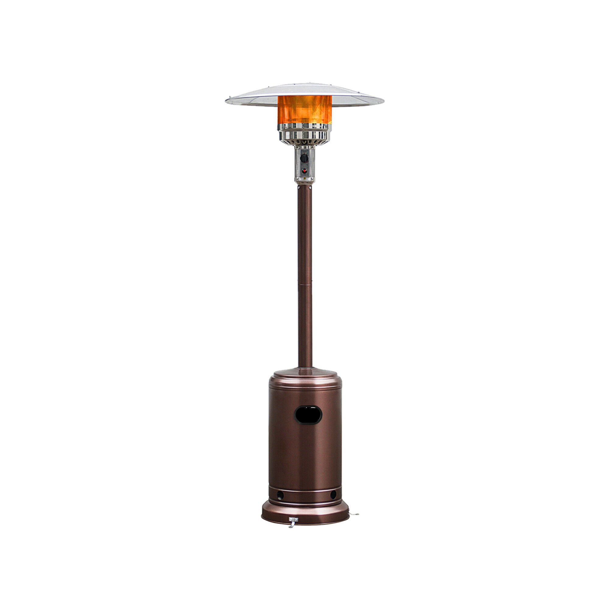 Costway 50000 BTU Patio Standing LP Gas Heater Stainless Steel Propane w/Wheels Bronze