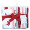 Hudson Baby Infant Girl Cotton Flannel Burp Cloths, Hot Cocoa, One Size - 2 of 4