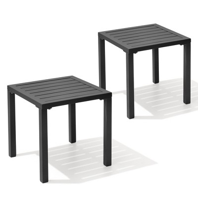 Crestlive Products Aluminum Outdoor Side Table Pool Lounge Chair Side Table Weather Resistant Small Square Coffee End Table