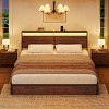 WOWLIVE Platform Bed Frame Queen/Full/King Size with 4 Drawers, Charging Station and LED Light, Wood Platform Bed with Storage Headboard - 2 of 4