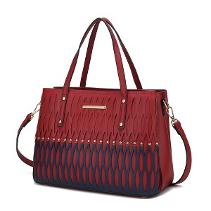 MKF Collection Quinn Triple Compartment Color Block Tote Bag by Mia K - 1 of 4