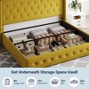 Allewie Lift Up Storage Bed, Button Tufted Headboard with Wingback, No Box Spring Needed, Hydraulic Storage, Button Tufted - 3 of 4