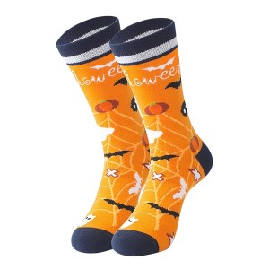 Anna-Kaci 2 Pairs Women's Cotton Halloween Socks Fun Festive Holiday Patterns - 1 of 3