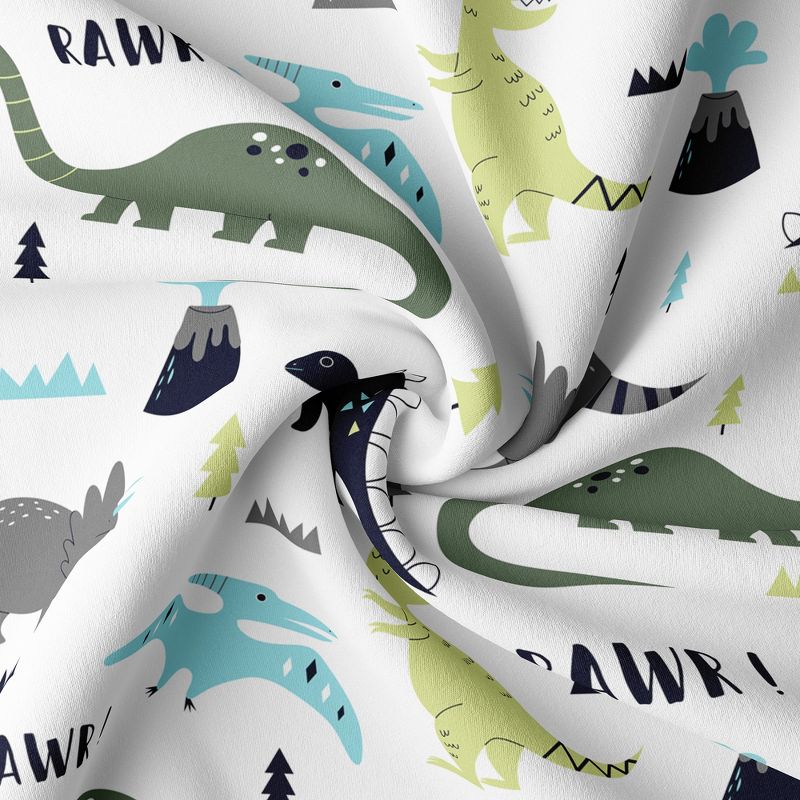 Sweet Jojo Designs Boy Queen Sheet Set Mod Dinosaur Multicolor 4pc, 3 of 5
