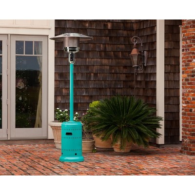Aqua Blue Powder Coated Propane Patio Heater with Wheels