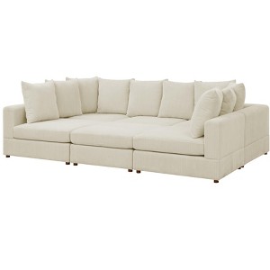 TIRAMISUBEST Haven 6-Piece Modular Corduroy Sectional Sofa, U-Shaped Cream Sofa with Removable Cushions for Living Room - 1 of 4