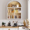 Bekrvio Arched Wall Bathroom Cabinet with Glass Doors, Fully Assembled Metal Floating Storage Cabinet Over Toilet - 2 of 4