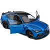 2022 Alfa Romeo Giulia GTA Anodized Blue Metallic with Carbon Top 1/18 Diecast Model Car by Solido - 2 of 4