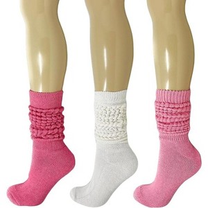 Women's Extra Heavy Cotton Slouch Socks – 3 Pairs, Size 5-10 | Thick, Cushioned & Colorful - 1 of 1