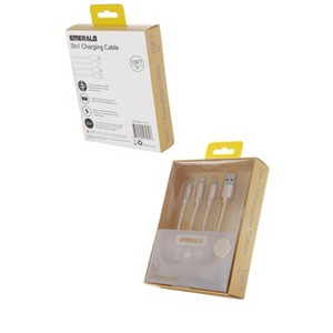 Emerald 10ft 3-in-1 Braided USB-A to Lightning, Type-C & Micro USB Fast Charging & Data Syncing Cable - 1 of 4