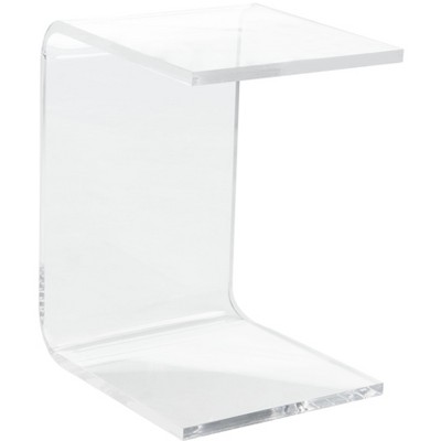 Clear Acrylic C-Form Modern Accent Table