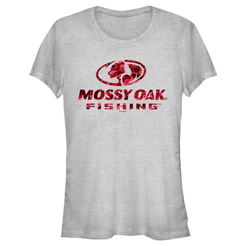 Junior's Mossy Oak Red Water Fishing Logo T-Shirt - Athletic Heather - Small