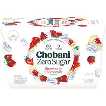 Chobani Zero Sugar Strawberry Cheesecake Greek Yogurt - 4ct/5.3oz
