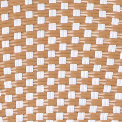 Natural & White Wicker Rattan Outdoor Bistro Chair with Arms