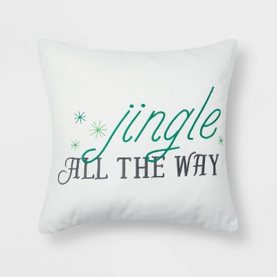 Jingle All The Way Throw Pillow Reversible Green Plaid - Wondershop™