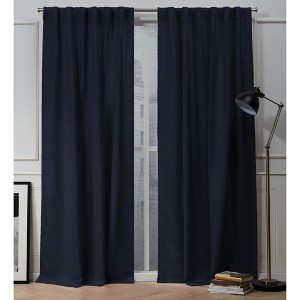 Nicole Miller Mellow Slub Textured Hidden Tab/Rod Pocket Top Light Filtering Curtain Panel Pair - 1 of 2