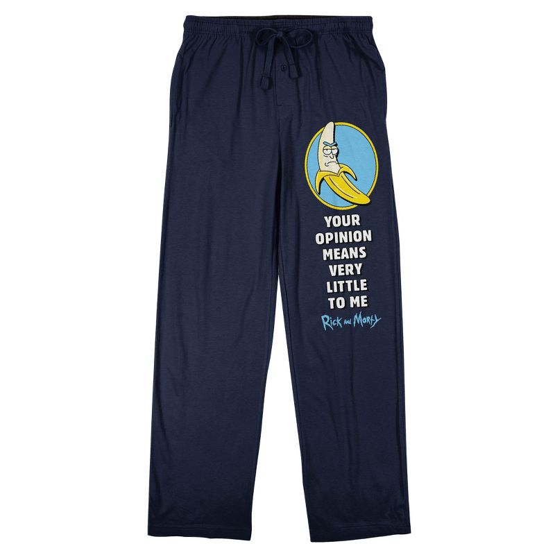 Rick & Morty Your Opinion Men's Navy Sleep Pajama Pants, 1 of 4