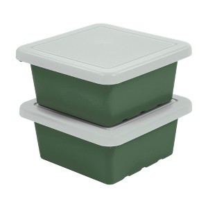 ECR4Kids Square Bin with Lid, Storage Containers, 2-Pack - 1 of 4