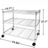 FONTOI Storage Racks, 3-Tier Shelving Unit with Adjustable Leveling Feet, Wire Storage Racks for Entrance Office Kitchen, Sliver, 23.82"*21.7"*13.7" - 3 of 4