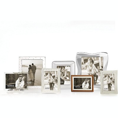 Elegant Beaded Silver 4" x 6" Picture Frame with Glass Protector
