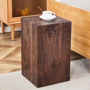 NicBex Rectangular Wooden Top Coffee Table with Tempered Glass Legs,DIY Sticker Center Table for Living Room,Living Room Furniture,Wood - 1 of 4
