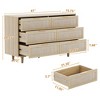 Angel Sar 47" Rattan 6 Drawer Dresser for Bedroom, Wood Dresser & Chest of Drawers with Metal Handles - 2 of 4