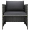 vidaXL Garden Sofa Grey PE rattan, steel 23.6 in x 23.6 in Modular - 2 of 4