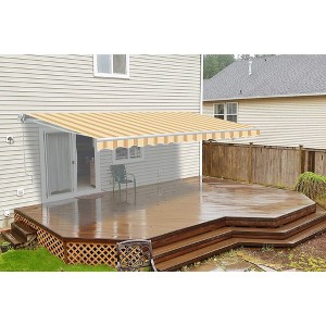 ALEKO 16 X 10 feet Motorized Retractable Patio Awning White Frame 16'x10' - 1 of 4