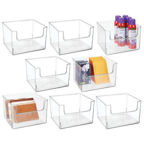 mDesign Plastic Home Office Storage Desk Organizer Bin - 12 x 10 x 8