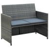vidaXL Patio Sofa - 2-Seater, Outdoor Furniture with Cushions, Weather-Resistant & Lightweight, Durable Poly Rattan, Gray - 2 of 4