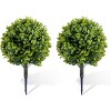 Artificial Topiary Ball Tree with Spike,Artificial Cedar Tree for Home Decor - 2 of 4