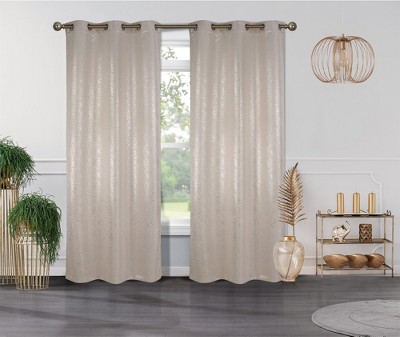 Metallic  Blackout Thermal Grommet Curtain Panels (Set of 2 Blush)