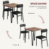 Dining Table for 2, Small Square kitchen Dinner Table Set for 2,Space Saving Wood Modern Dinette With Upholstered,3 Piece - 3 of 4