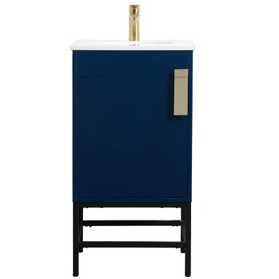 Elegant Lighting 18 inch single bathroom vanity in blue