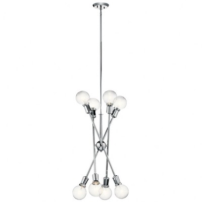 Modern Chrome Sputnik 30" Ceiling Chandelier with White Finish