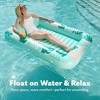 Jasonwell 4-in-1 Inflatable Pool Lounger, 70"x46" Float with Pillow, Aqua Blue, Sunbathing Bed Raft for Adults, Large Size - 3 of 4