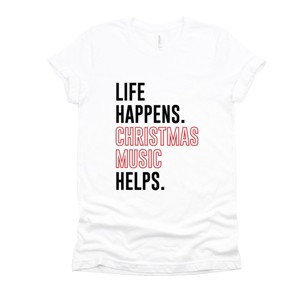 Christmas Music Helps - Women's Short Sleeve Graphic T-Shirt - 1 of 4