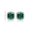 Guili Sterling Silver White Gold Plated Earrings with Colored Square CZ Stones, A Timeless, Chic, and Elegant Addition to Your Jewelry Collection - 2 of 4