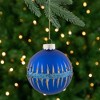 Northlight 4" Blue and Gold Glitter Glass Ball Christmas Ornament - 2 of 4