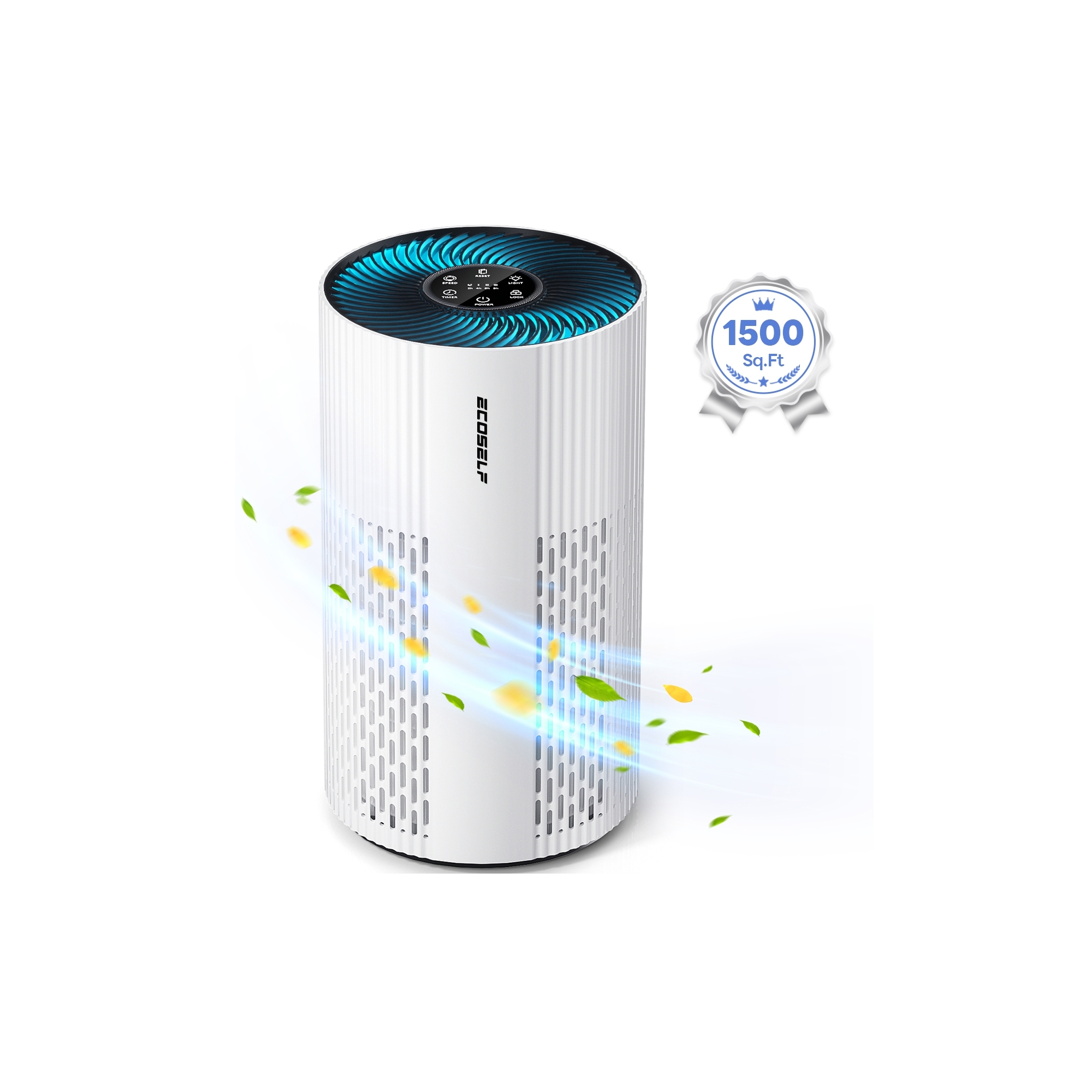 Air Purifiers for Home Covers Up to 1500 Sq Ft, HEPA Air Purifier with 20dB, Air Purifier for Pets Dust Smoke Pollen Dander Smell white