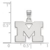 Black Bow Jewelry 14k White Gold Michigan Wolverines NCAA Small Pendant - 2 of 3