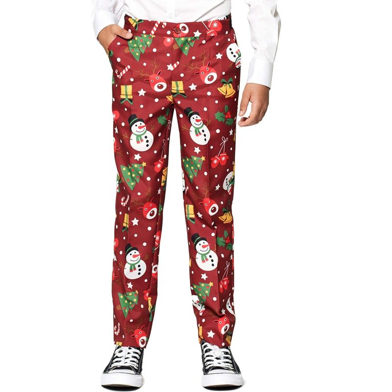 Suitmeister Boys Christmas Suit - Christmas Red Icons Light Up - Red, 4 of 6