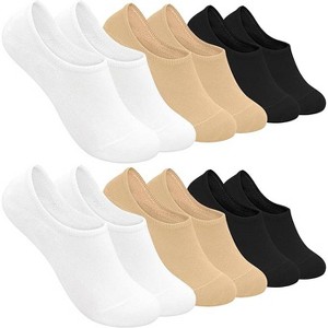 SERISIMPLE Women No Show Thin Womens Viscose Bamboo Socks Low Cut Invisible Non Slip with Grips Socks 6 Pairs - 1 of 4