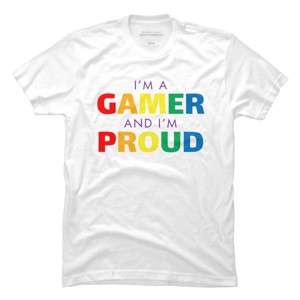 Adult Design By Humans I'm a Gamer and I'm Proud Pride By T-Shirt - 1 of 2