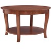 TiramisuBest Traditional Round Coffee Table with Open Storage Shelf,2-Tier Storage Wood Center Circle Accent Table for Living Room,Apartment,Studio - 3 of 4