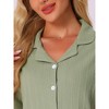 INSPIRE CHIC Women's Button Up Cotton Soft Short Sleeve Sleepwear with Shorts Pajamas Set - 4 of 4